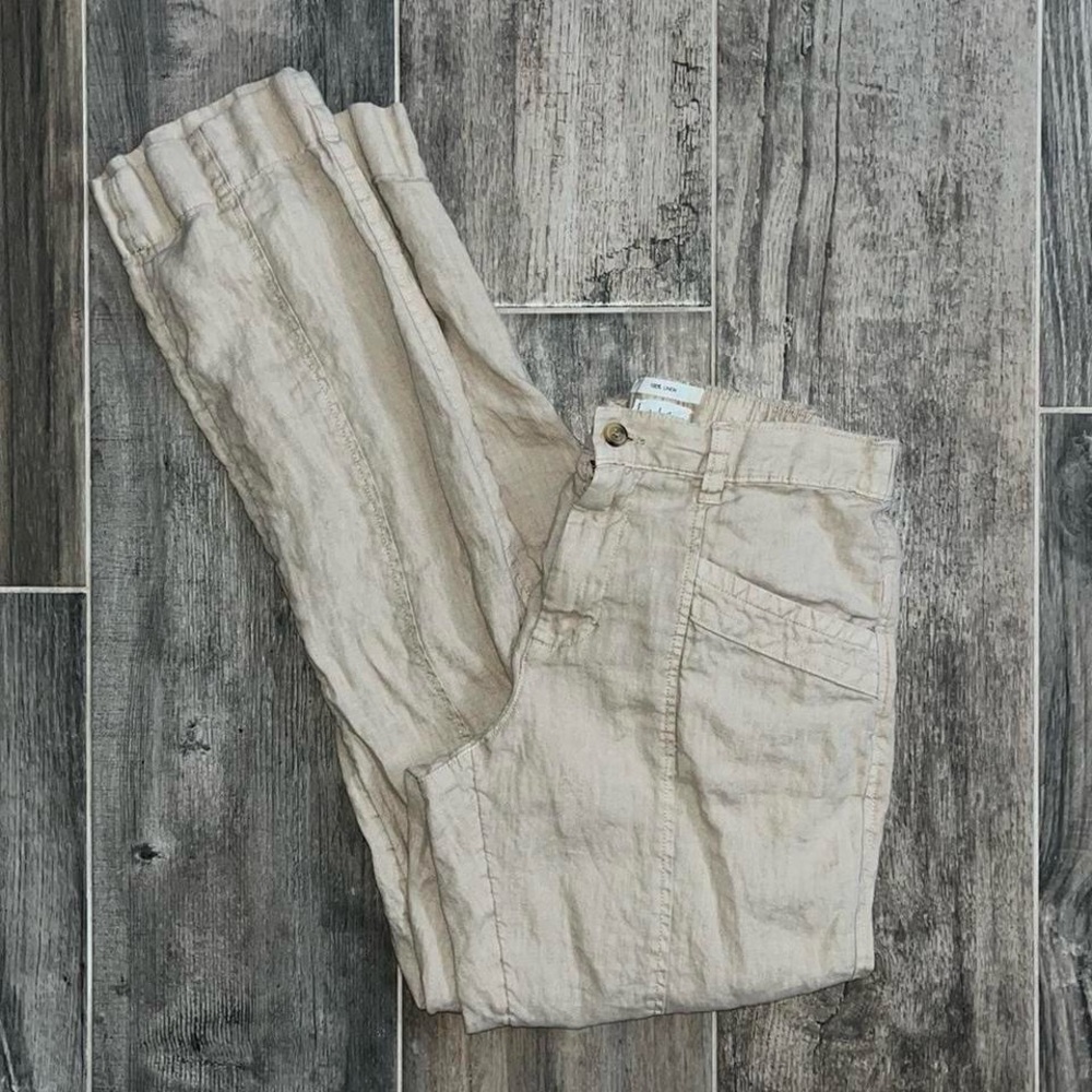 Nicole Miller 100% Linen High Waisted Pants